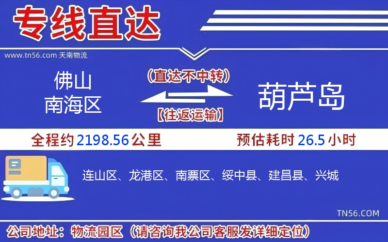 佛山南海區(qū)到葫蘆島物流公司