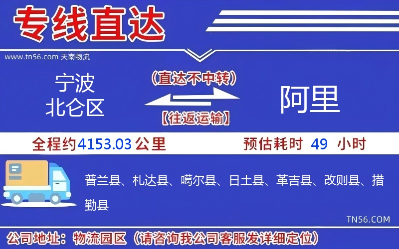 寧波北侖區(qū)到阿里物流公司