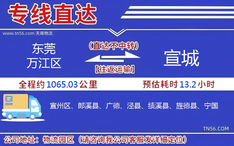 東莞萬江區(qū)到宣城物流公司 東莞萬江區(qū)到宣城物流公司