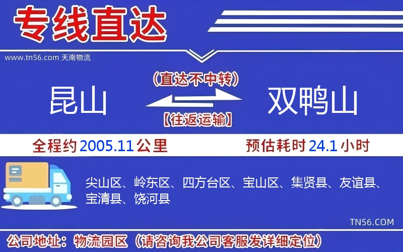 昆山到雙鴨山物流公司 昆山到雙鴨山物流公司