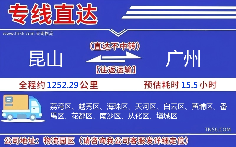 昆山到廣州物流公司