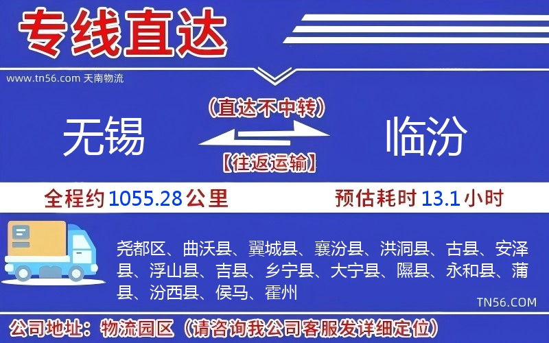 無(wú)錫到臨汾物流公司